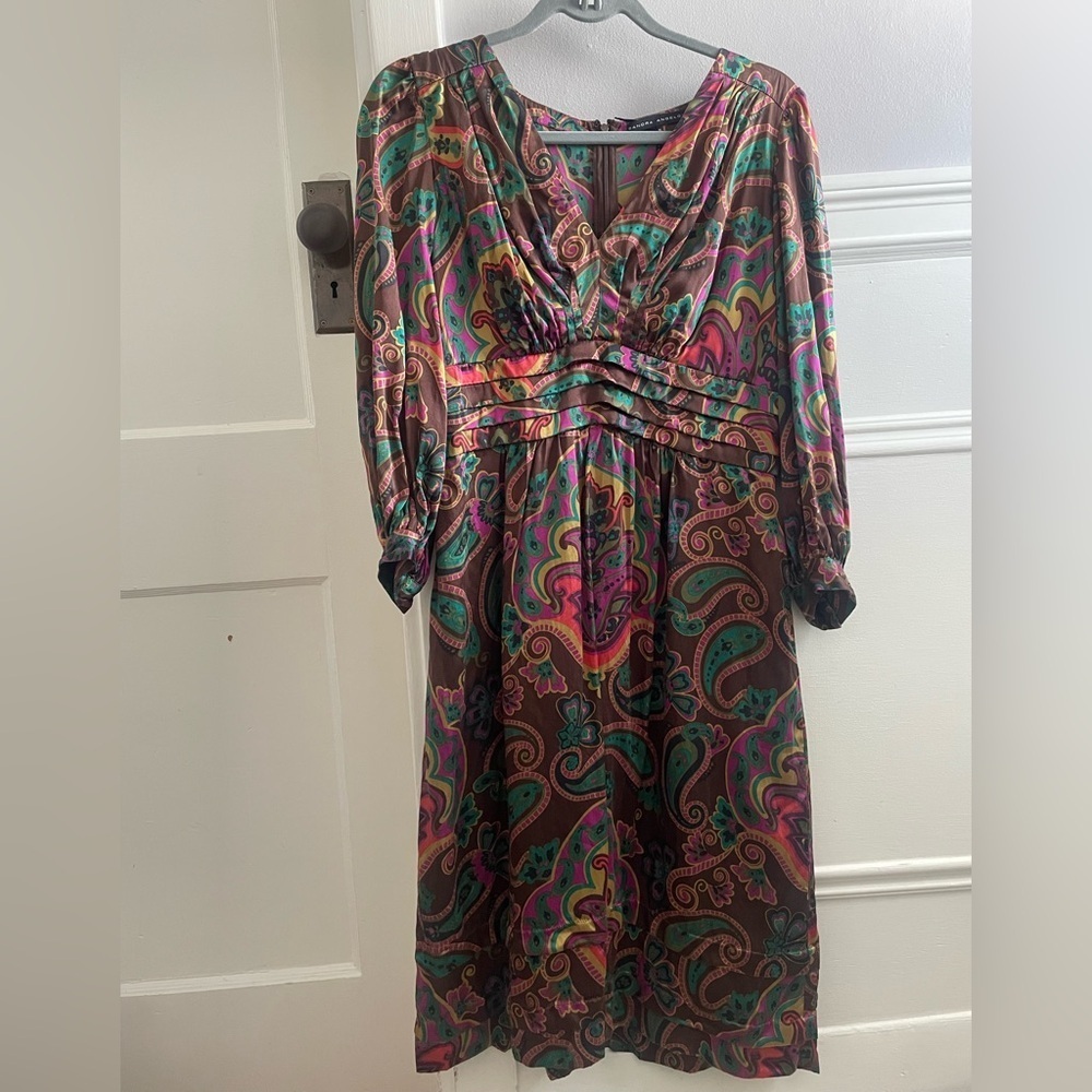 Vintage 90s Silk Sandra Angelozzi dress- small